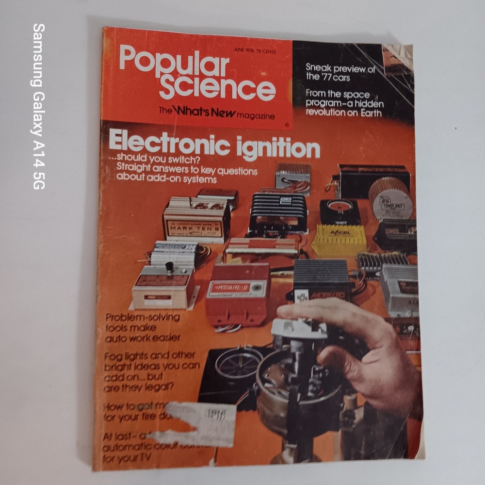 Popular Science June 1976 Vintage Magazine Electronic Ignition 1977 Cars Space